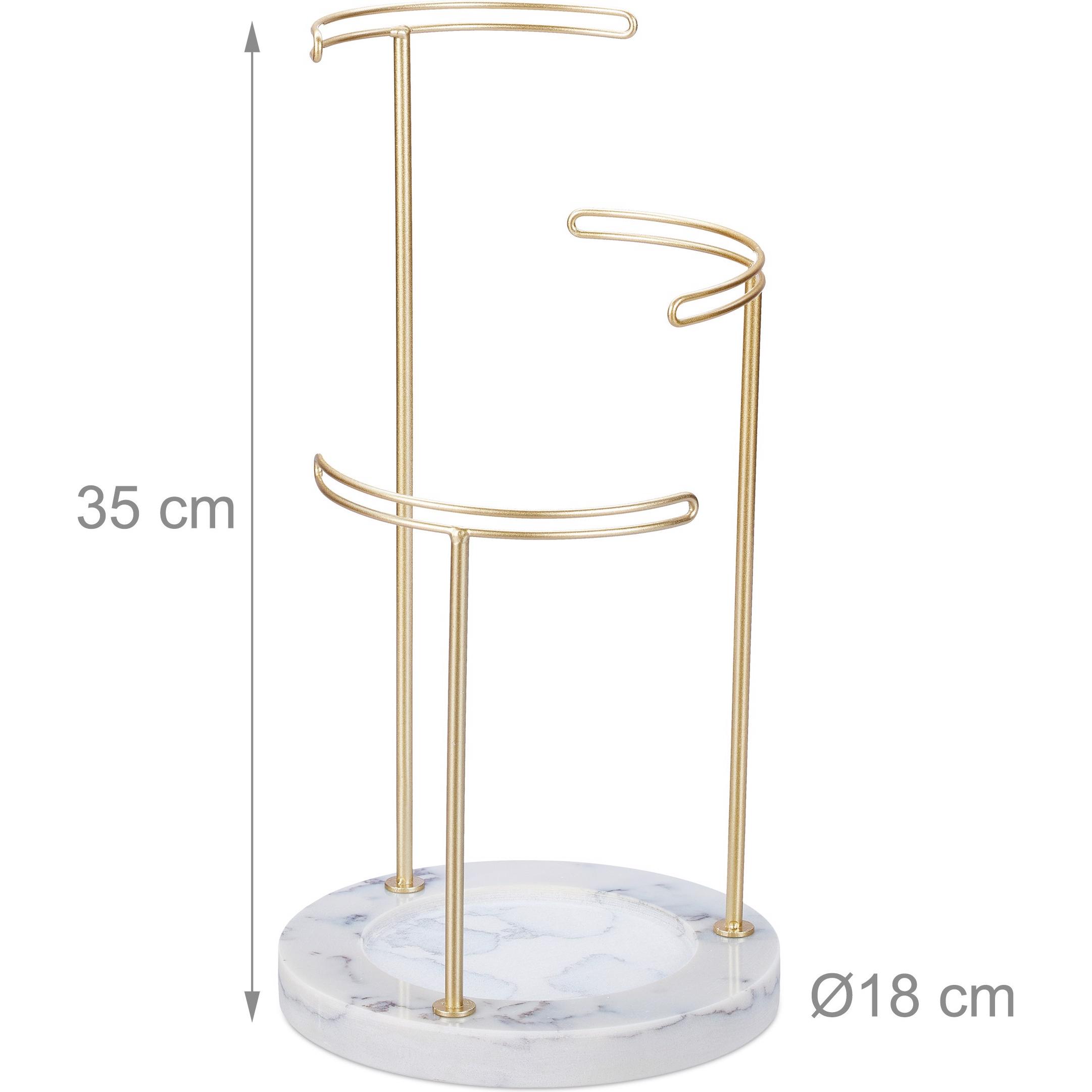 Thumbnail - Relaxdays, Uhrenbox + Schmuckaufbewahrung, Schmuckständer, Gold