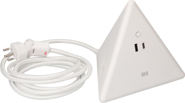 Actual product image Max Hauri Pyramid Soft-Touch surface (4x, Type 13, USB-A, USB-C, 2.50 m)