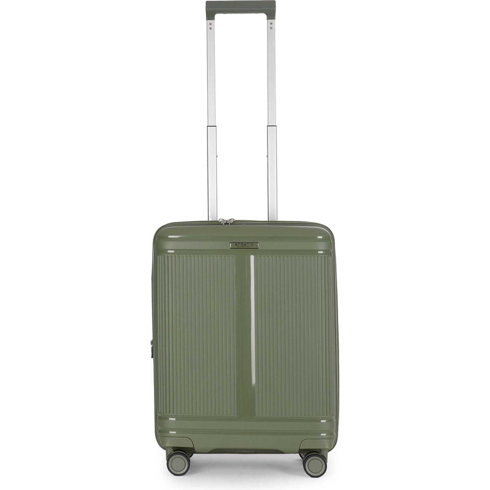 Stratic, Koffer, Straw T 4 Rollen Kabinentrolley S 54 cm mit Dehnfalte, Grün, (30 l, Handgepäck (bis 50l))