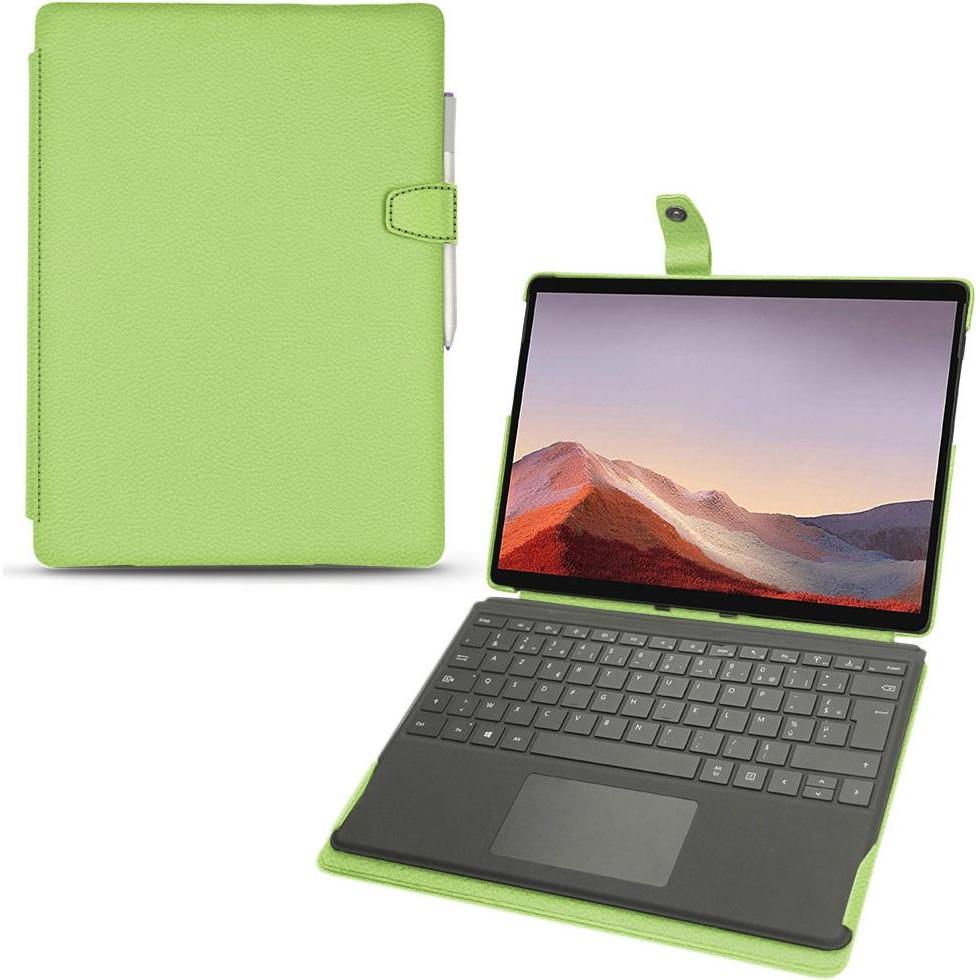 Noreve Lederschutzhülle (Microsoft Surface Pro X), Tablet Hülle, Grün