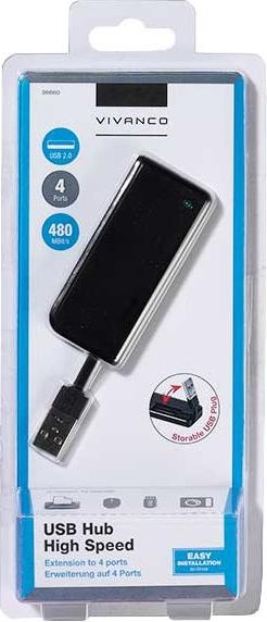 Actual product image Vivanco USB 2.0 hub (USB-A, 4 Ports)