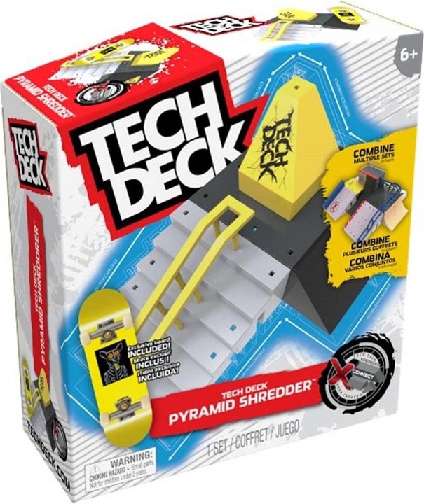 Produktbild Spin Master Tech Deck, Pyramid Shredder, X-Connect Park Creator, anpassbares und aufbaubares Rampenset mit Finge