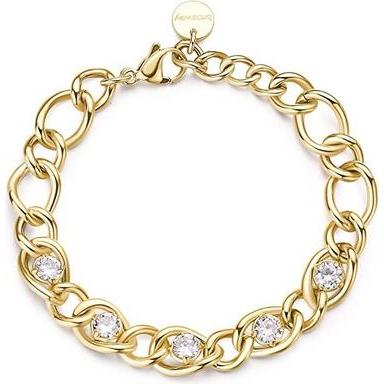 Brosway, Armschmuck, - Distinctive gold-plated bracelet with cubic zirconia Ribbon BBN40