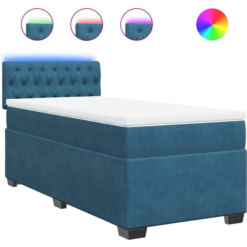 Thumbnail - VidaXL, Bett, Bo x springbett mit Matratze 90 x 190 cm Samt (90 x 190 cm)