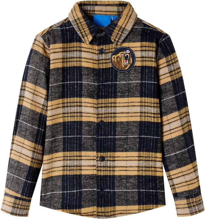 Immagine prodotto vidaXL Camicia da bambino a scacchi gialli e neri 92,Materiale: 100 (92)