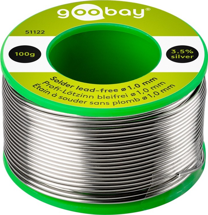 Actual product image Goobay Professional solder lead-free, ø 1.0 mm, 100 g (Solder)