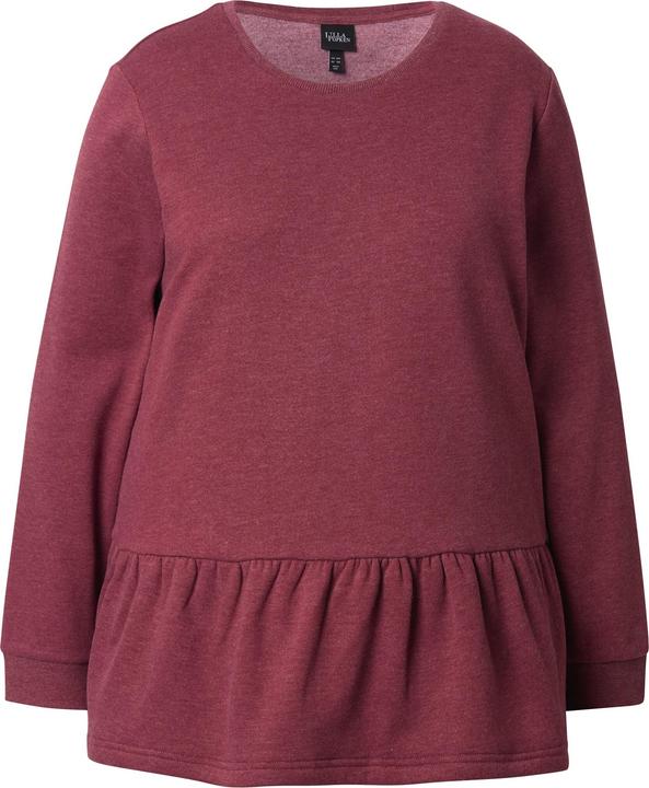 Produktbild Ulla Popken Sweatshirt, Volantsaum, A-Linie, Rundhals, Langarm (62)