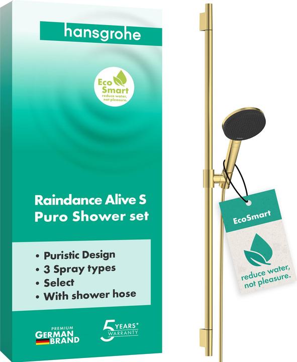 Productafbeelding hansgrohe Raindance Alive Select S Set de douche 125 3jet EcoSmart avec barre de douche Unica S PURO 90 cm