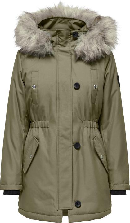 Produktbild Only Kapuze mit abnehmbarem Kunstfell-Rand Gerippte Ärmelbündchen Parka Langer Parka (XXL)