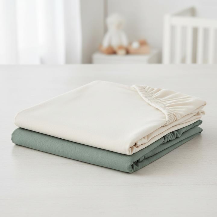 Produktbild Jollein Fix-Leintuch Jersey 60 x 120 cm, Sea Green/Ivory (60 x 120 cm)