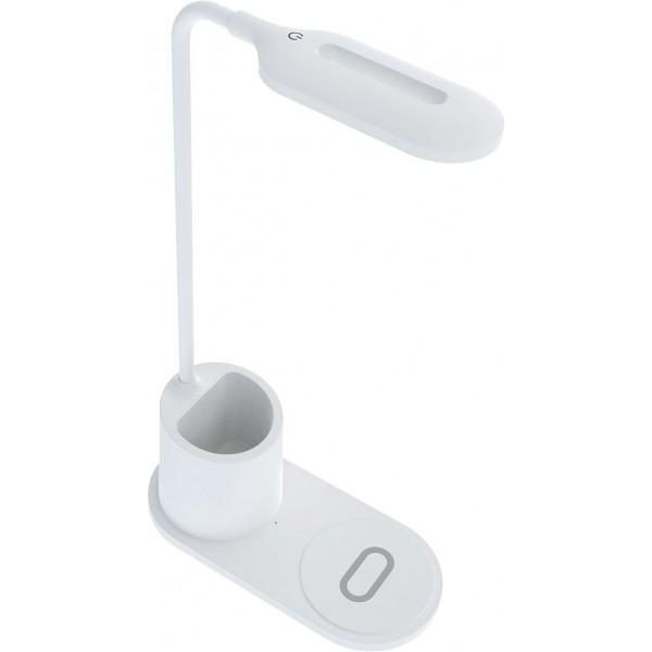 Rebeltec, Tischlampe, Led-Lampe mit drahtlosem Induktionsladegerät QI W600 10W High speed white