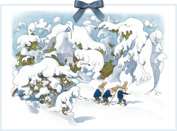 Actual product image Advent calendar gnomes in the snow