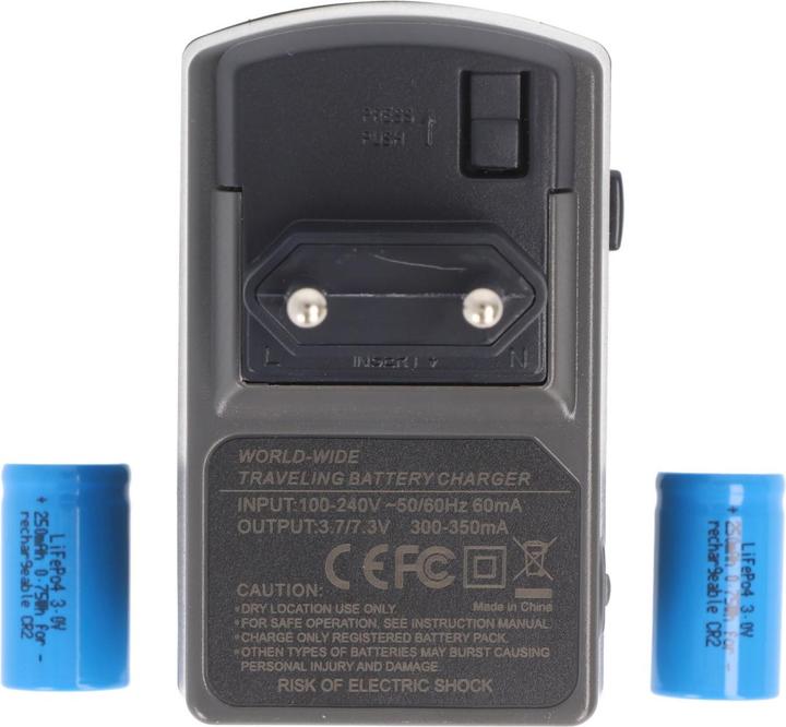 Image du produit AccuCell Chargeur CR2 Li-ion, chargeur CR-2 avec 2x batterie rechargeable CR2
