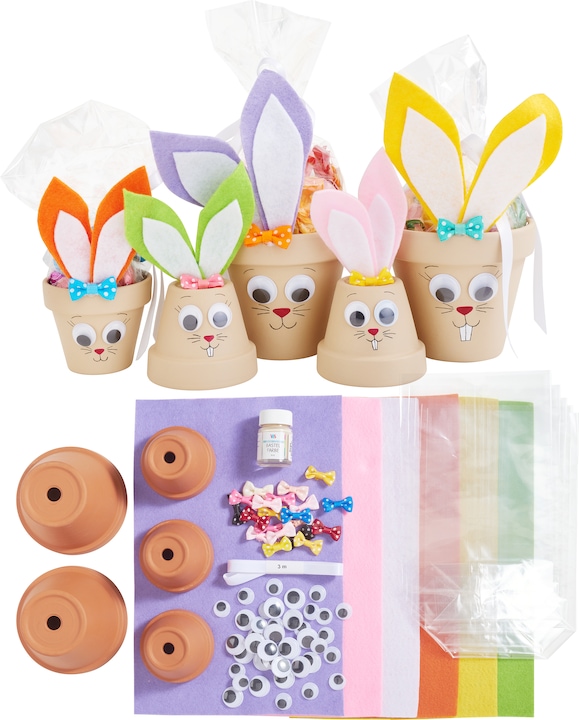 Produktbild VBS Bastelset "Tontopf-Hasen", 5er-Set