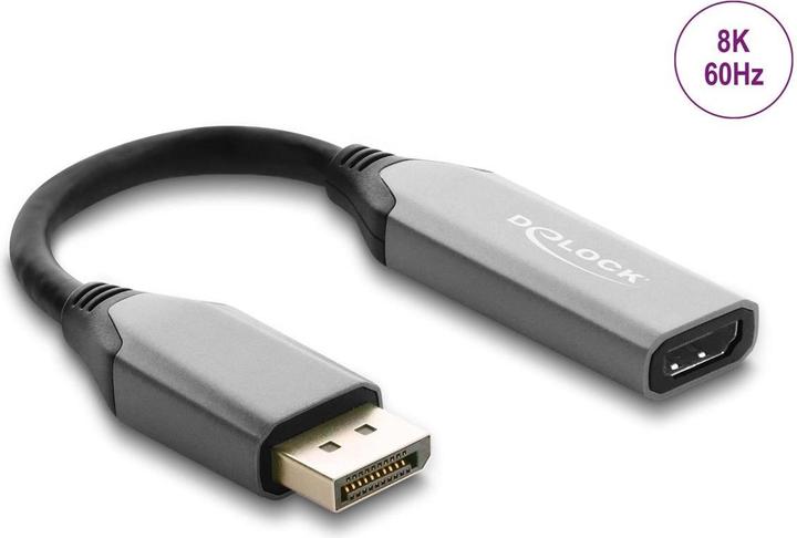 Produktbild Delock Aktiver DisplayPort 1.4 zu HDMI Adapter 8K mit HDR Fu (HDMI, 10 cm)