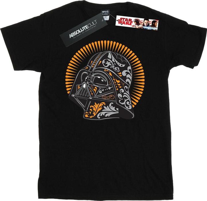 Actual product image Star Wars Womens/Ladies Darth Vader Dia De Los Muertos Cotton Boyfriend T-Shirt (XL)