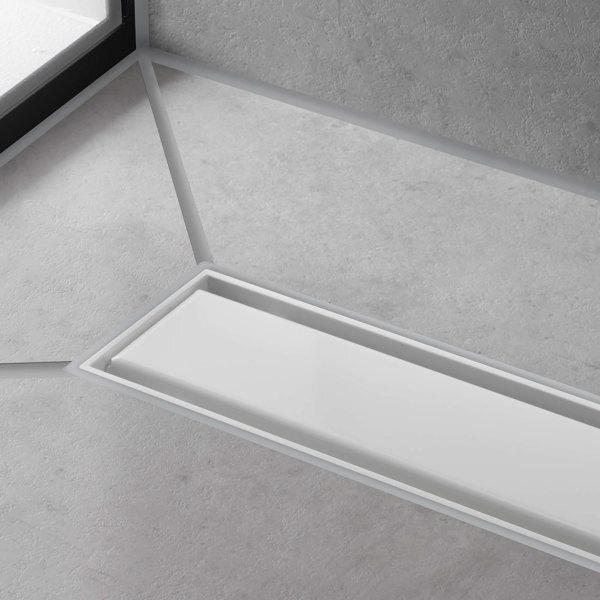 Actual product image hansgrohe HG shower channel RainDrain Match m height-adjustable frame 900mm matt white (900 mm)
