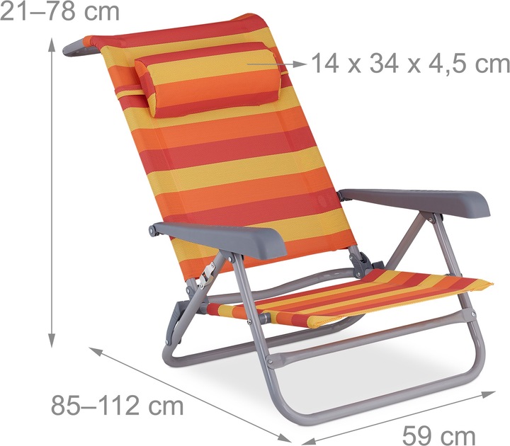 Immagine prodotto Relaxdays Sedia-sdraio pieghevole (85 cm)