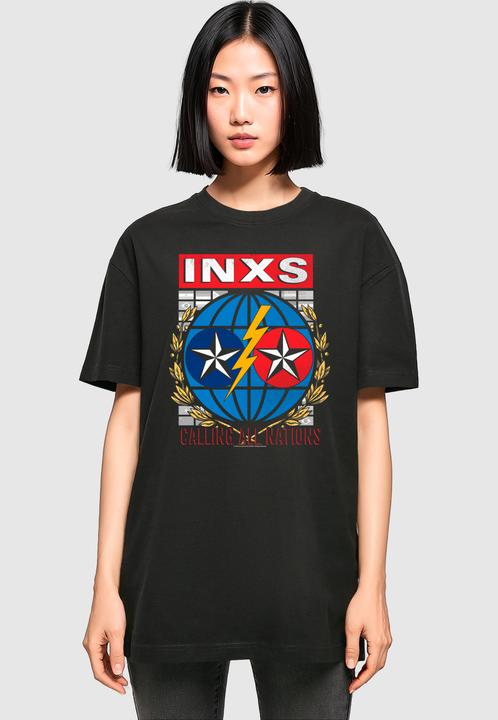 Produktbild Merchcode Ladies INXS - Calling All Nations Oversized Boyfriend Tee - 181645 (M)