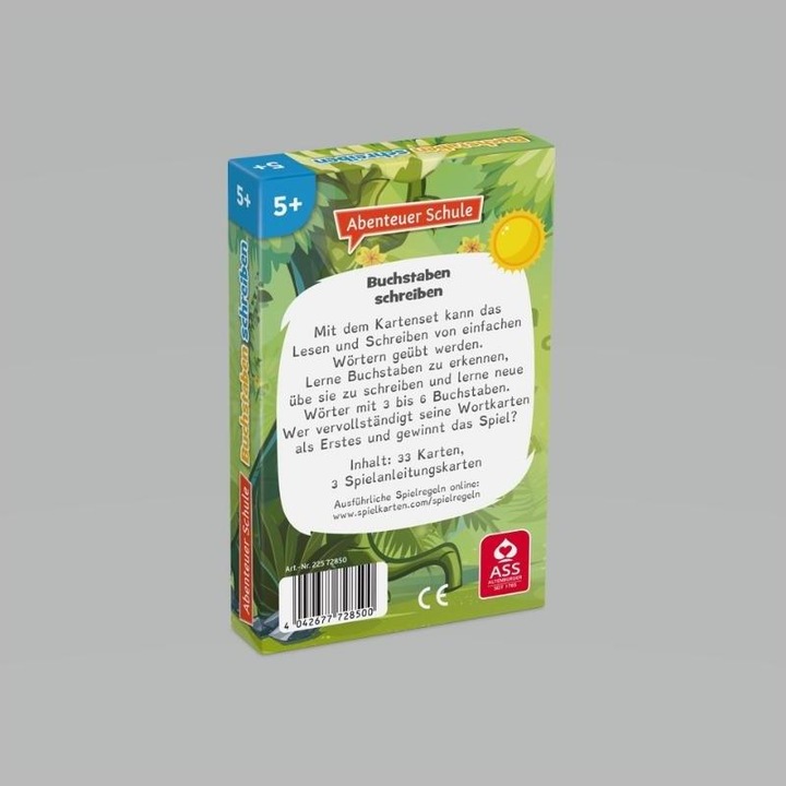 Actual product image ASS Altenburg 22572850 - Adventure school - writing letters, Card game for 2+ players, ages 5+ (DE edition) (German)