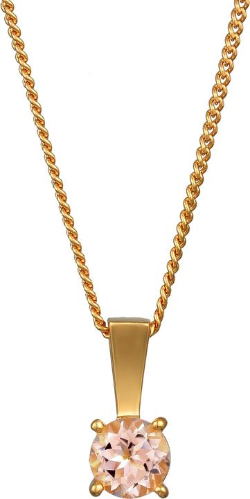 Immagine prodotto Elli Collana PREMIUM solitario morganite gemma argento 925 placcato oro (Argento 925)