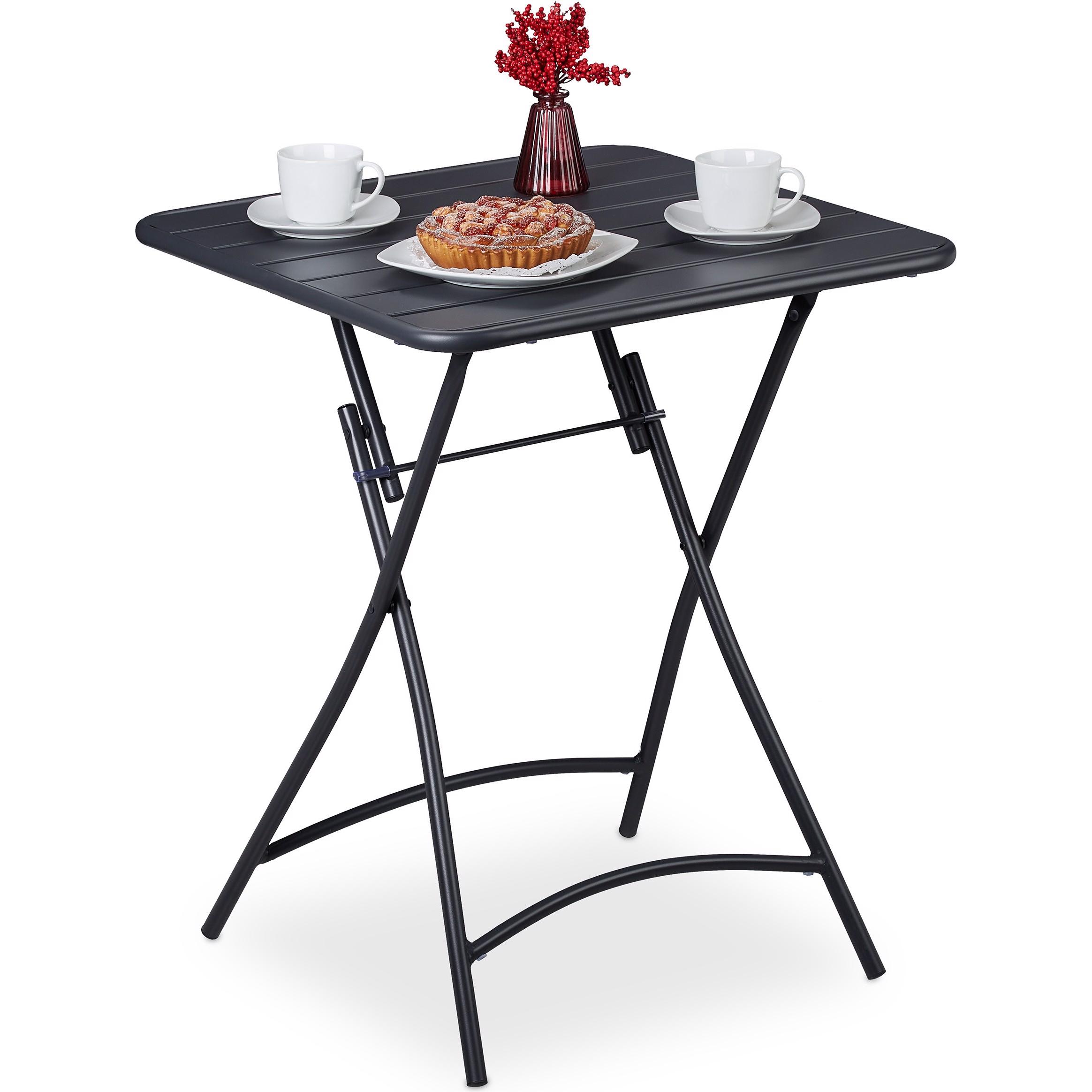 Relaxdays, Gartentisch + Balkontisch, Balkontisch (59 cm)