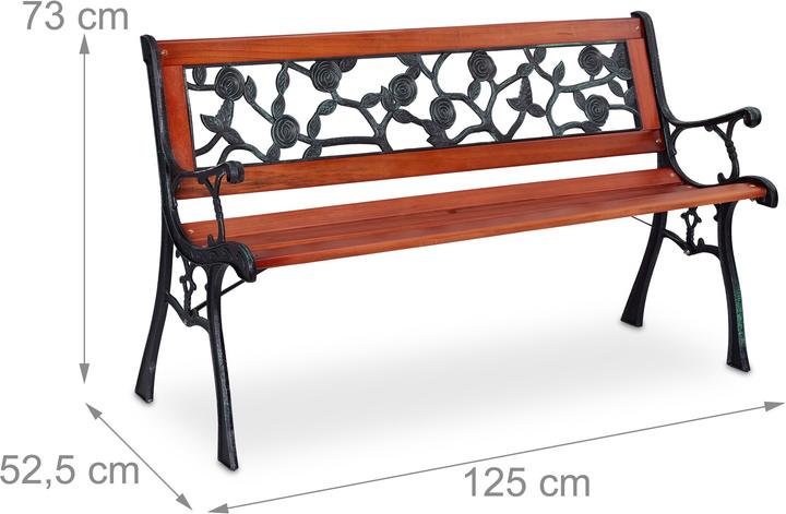 Actual product image Relaxdays Garden bench, 2 Seater