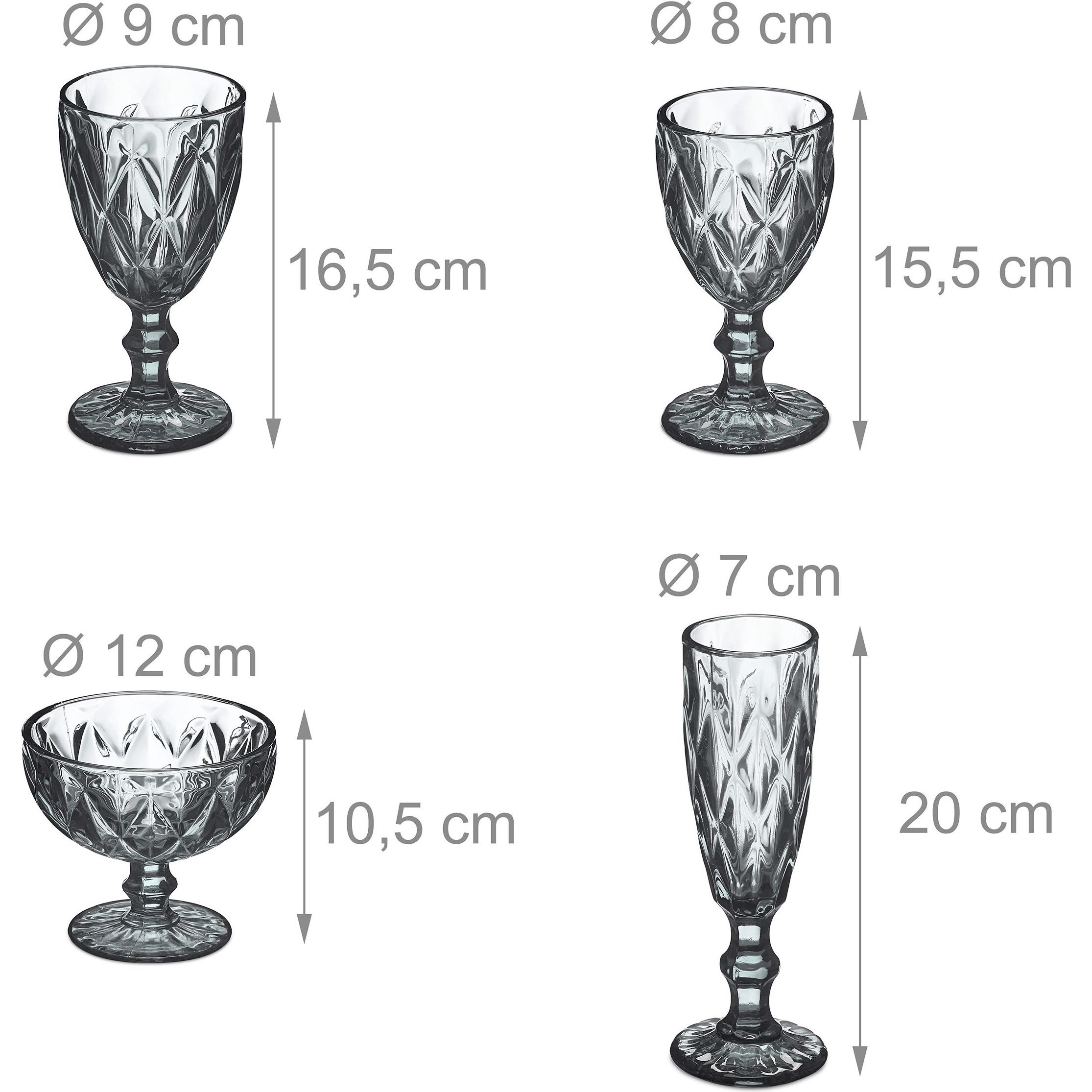 Thumbnail - Relaxdays 7 tlg. Gläserset, Trinkgläser, Grau