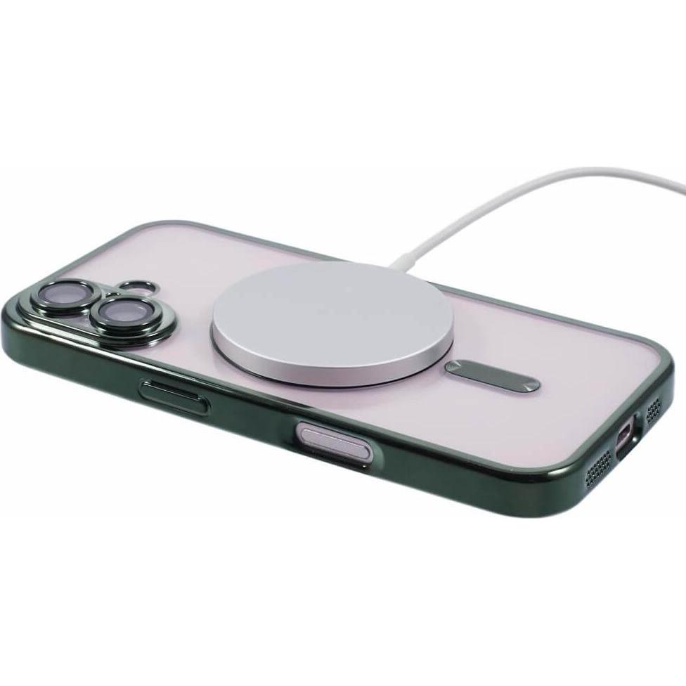 Thumbnail - Cover-Discount iPhone 16 - Handyhülle mit metallischem Design & Kameraschutz (Apple iPhone 16), Smartphone Hülle, Grün