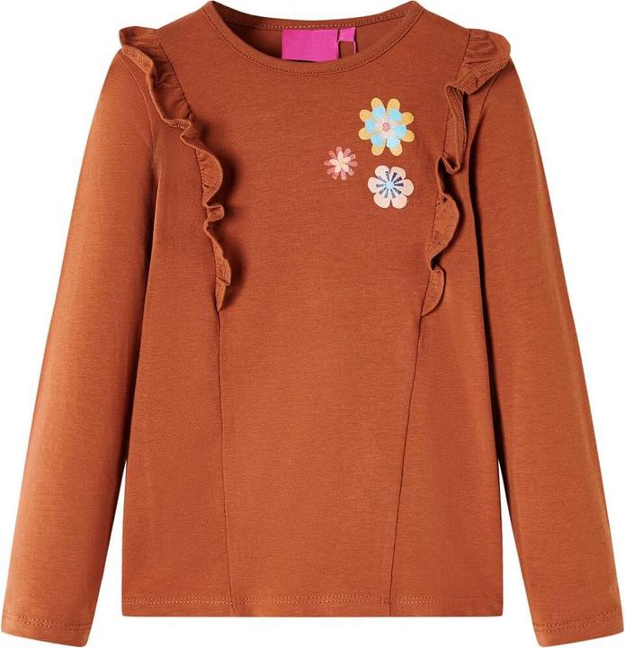 Produktbild VidaXL Kinder-Langarmshirt Cognac 116,Material: 95 % Baumwolle. 5 (116)