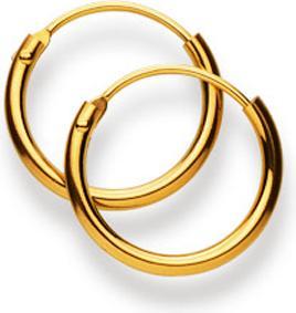 Immagine prodotto Natsumi Schmuck Orecchini a cerchio in oro giallo 18K/750 Ø 13mm tondi (Oro giallo 750/18 K Oro giallo)
