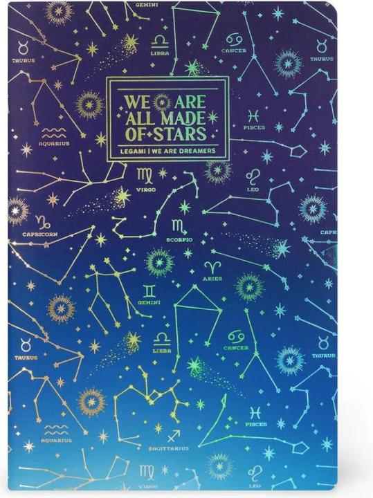 Legami Liniertes Heft 14x21 - Stars (A5)