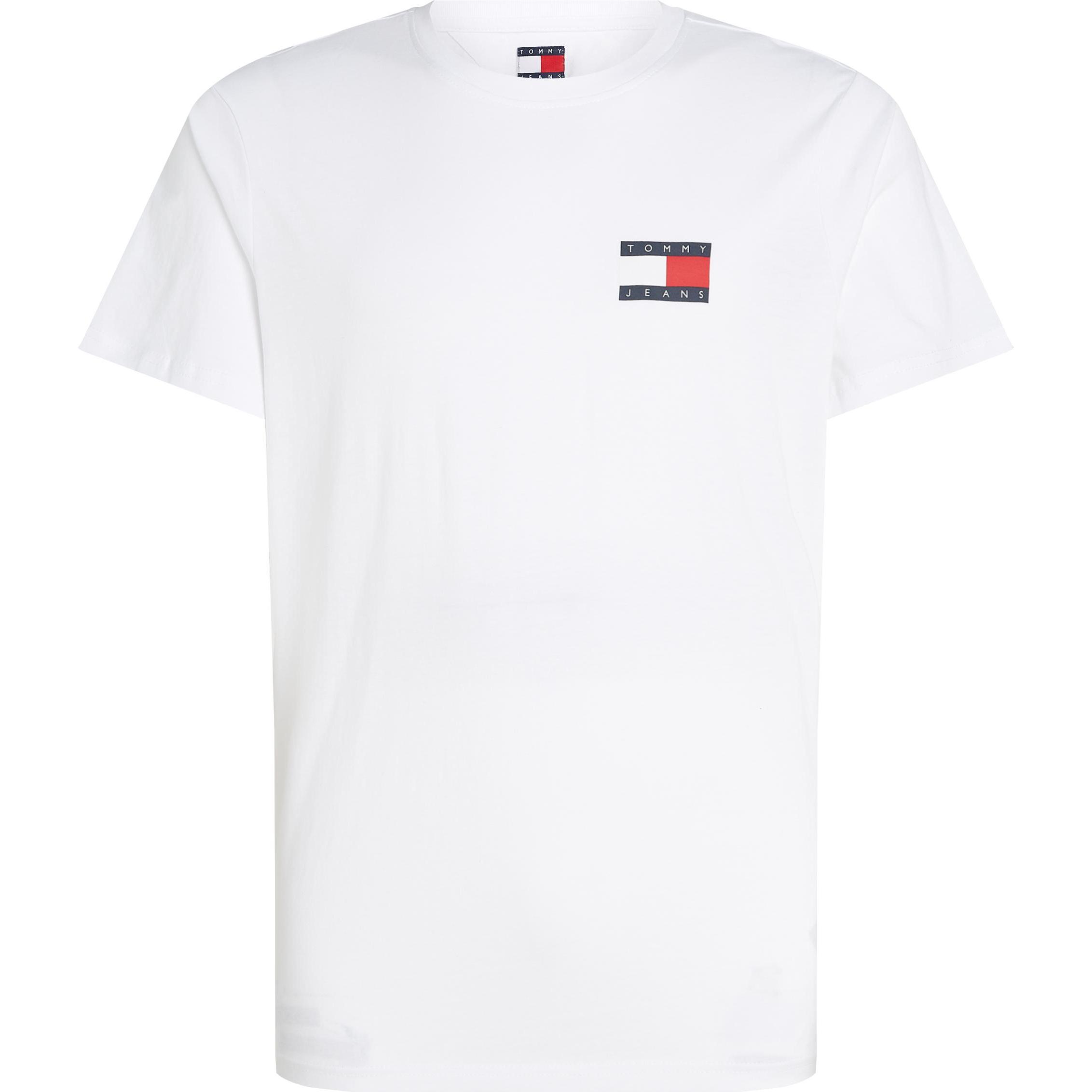 Tommy Jeans, Uomini, Maglietta, Tjm Slim Essential Flag Tee Ext, Bianco, (L)