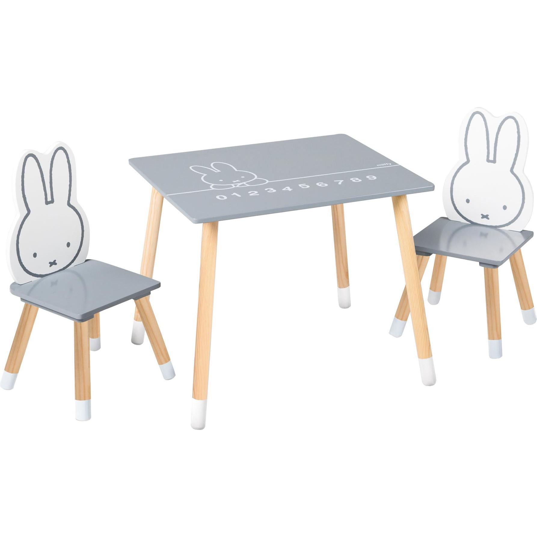 Roba Braun/Grau Kinderstuhl + Kindertisch, Miffy (Kindersitzgruppe)