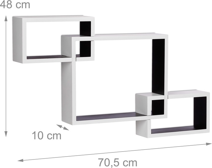 Image du produit Relaxdays Etagère murale 3 cubes à assembler (70,5 x 10 x 48 cm)