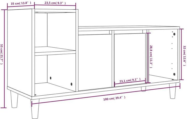 Actual product image vidaXL Gary (100 x 35 x 55 cm)