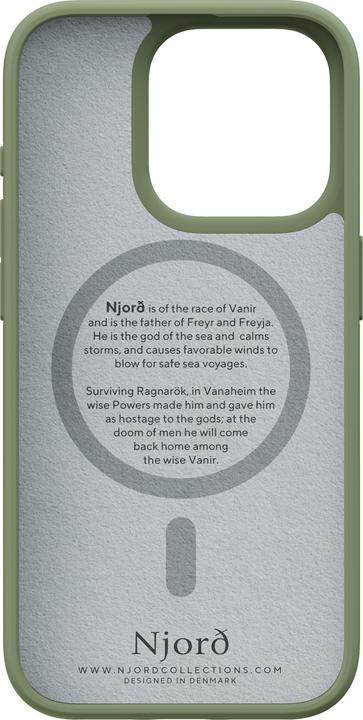 Produktbild Njord Suede MagSafe Case for iPhone 15 Pro, Olive (Apple iPhone 15 Pro)
