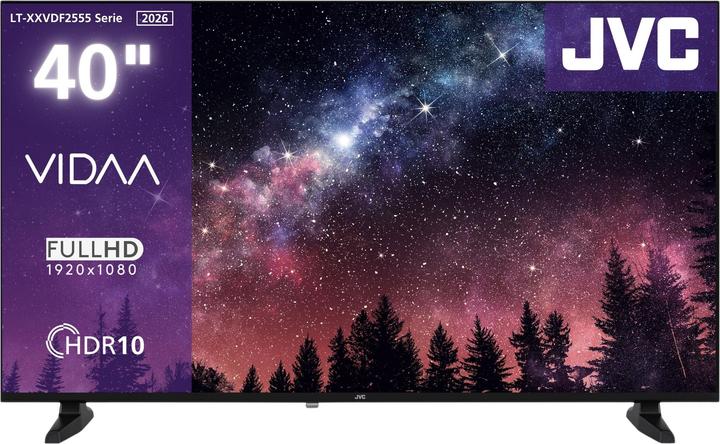 Produktbild JVC Fernseher 40 Zoll Smart TV VIDAA Full HD HDR Fernseher mit Triple-Tuner, LED TV LT-40VDF2555 (40", LCD, LED, Full HD)