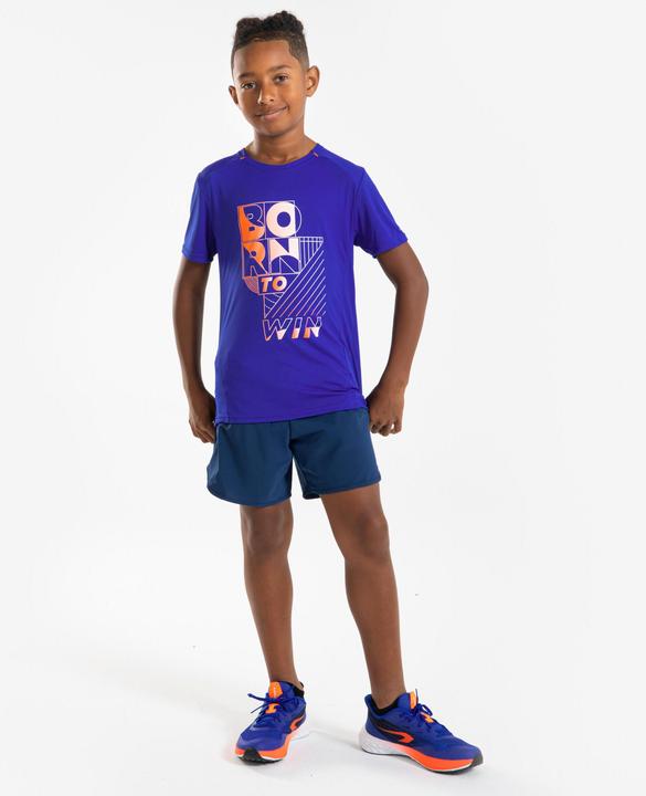 Actual product image Kiprun Laufshirt kurzarm Kinder atmungsaktiv - 500 Dry+ blau/rot (152)