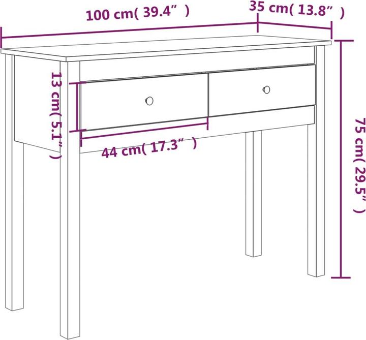 Produktbild vidaXL Konsolentisch (100 x 35 x 75 cm)
