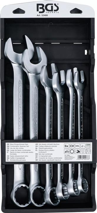 Produktbild BGS Maul-Ringschlüssel-Satz extra lang SW 34 - 50 mm 6-tlg. (50 mm, 41 mm, 34 mm, 46 mm, 38 mm, 36 mm)