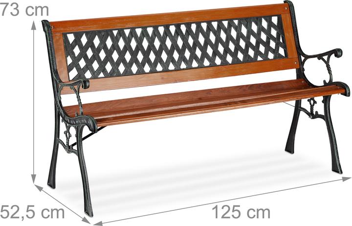 Actual product image Relaxdays Garden bench, 2 Seater