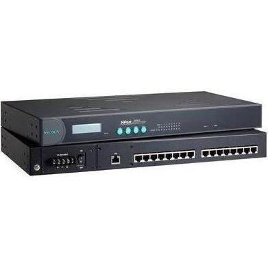 Moxa Rackmount-Geräteserver mit 16 RS-232-Ports, RJ45-Anschlüssen und 48-VDC-Stromversorgung, Server di stampa