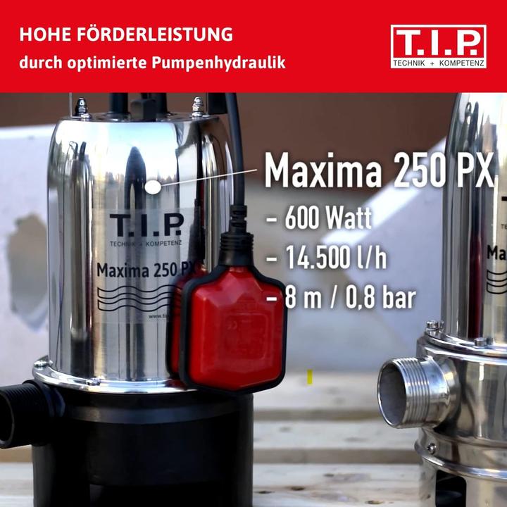 Produktbild T.I.P. Schmutzwasser Tauchpumpe Maxima 250 SX (Schmutzwasserpumpe)