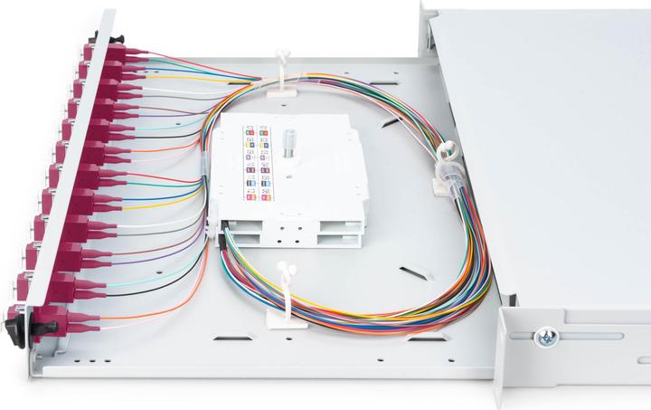 Actual product image Digitus Extendable fiber optic - splice box 1U Equipped 12xLC duplex incl. M 25 screw splice cassette F...
