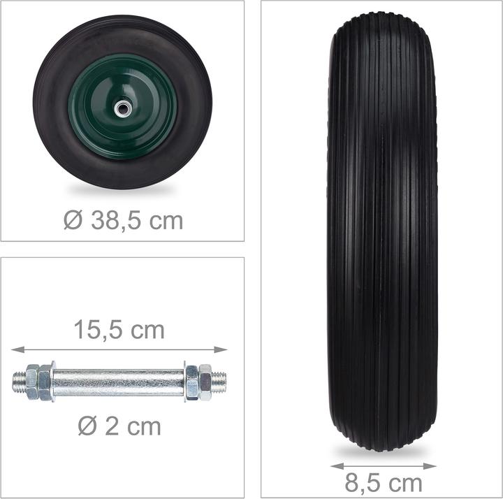 Produktbild Relaxdays Schubkarrenrad