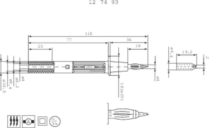 Produktbild Stäubli Sicherheits-Prüfspitze PP-115/4