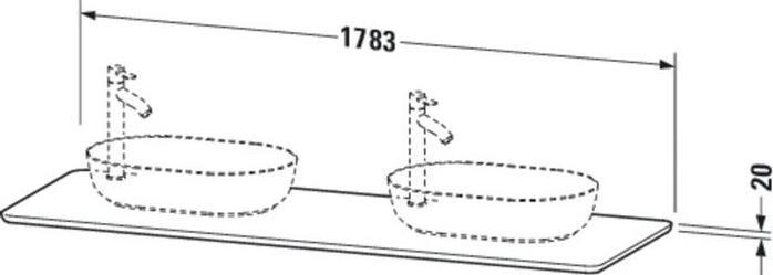 Image du produit Duravit Console en pierre de quartz LUV 25x1783x595mm sable structure