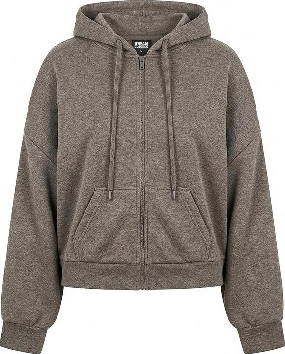 Produktbild Urban Classics Ladies Soft Brushed Knit Zip Hoody brownmelange M (M)