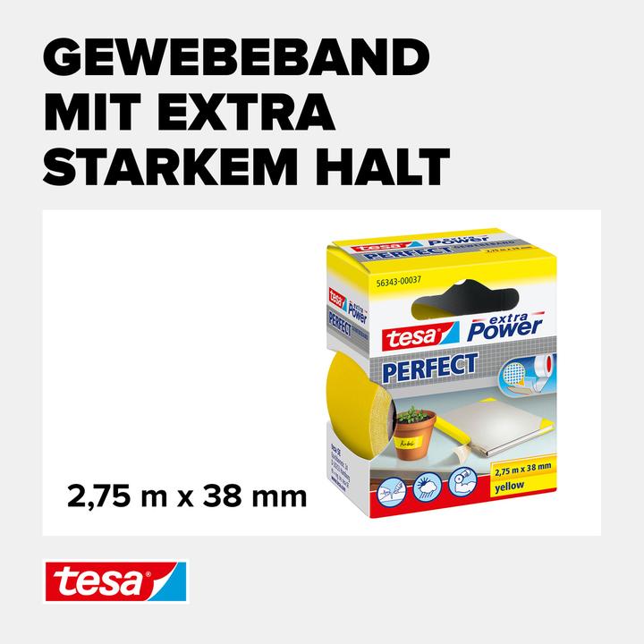 Actual product image tesa EXTRA POWER PERFECT fabric tape, fabric-reinforced duct tape (38 mm)